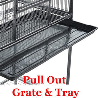 Large Double Birdhouse Treehouse Bird Flight Center Divider Cage with Side Breeding Nest Doors Removable Rolling Stand