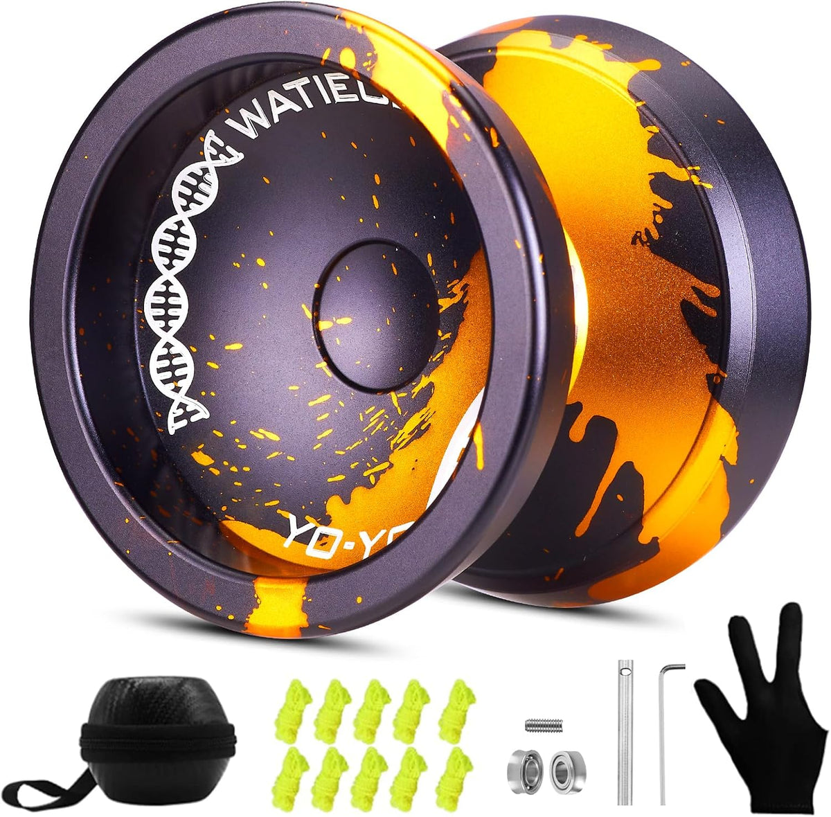 C130 YoYo Professional Responsive Yo yo Bearing for Kids Beginner - Black Gold yoyo