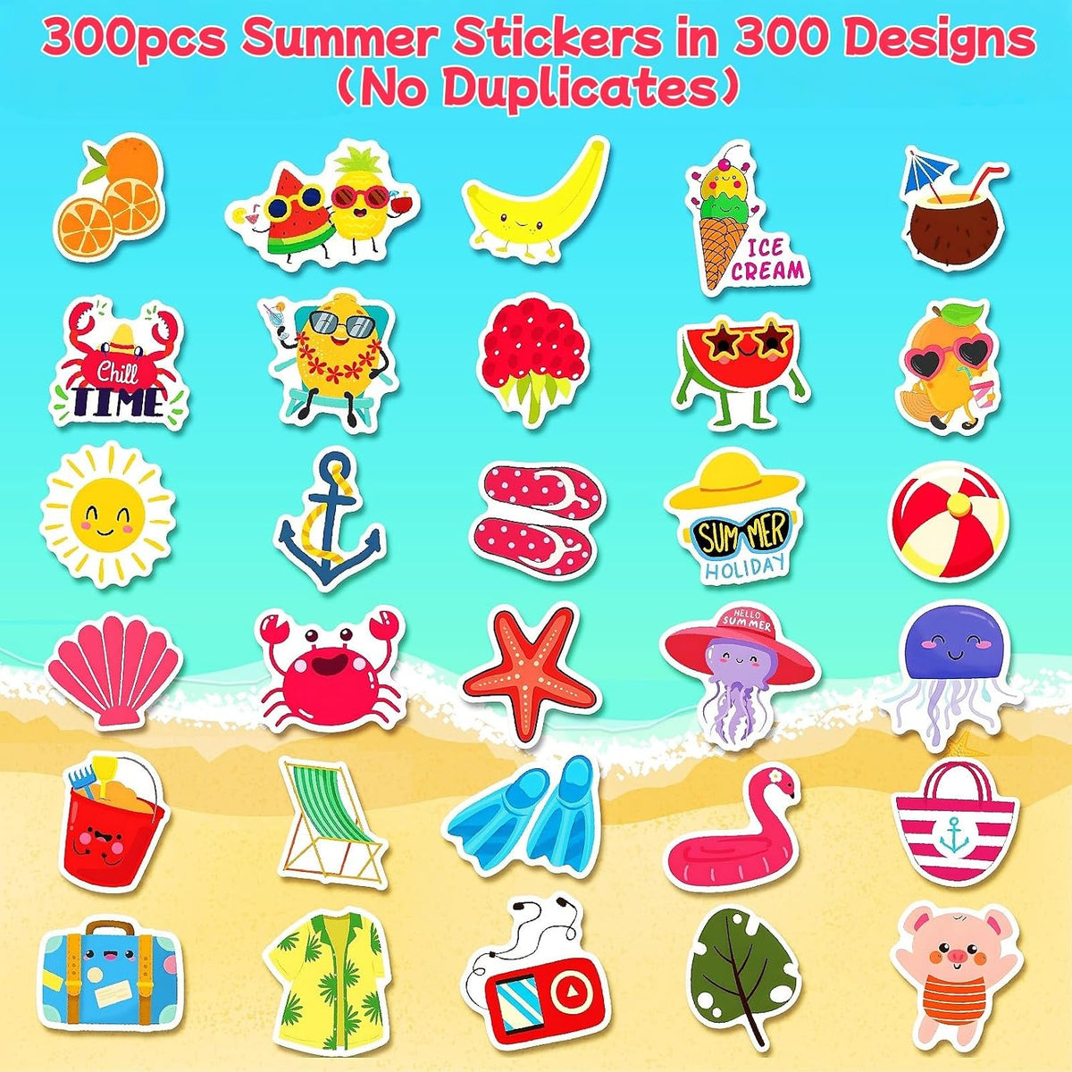 150 Sheets Halloween Stickers for Kids - 300Pcs Summer Stickers - image 2