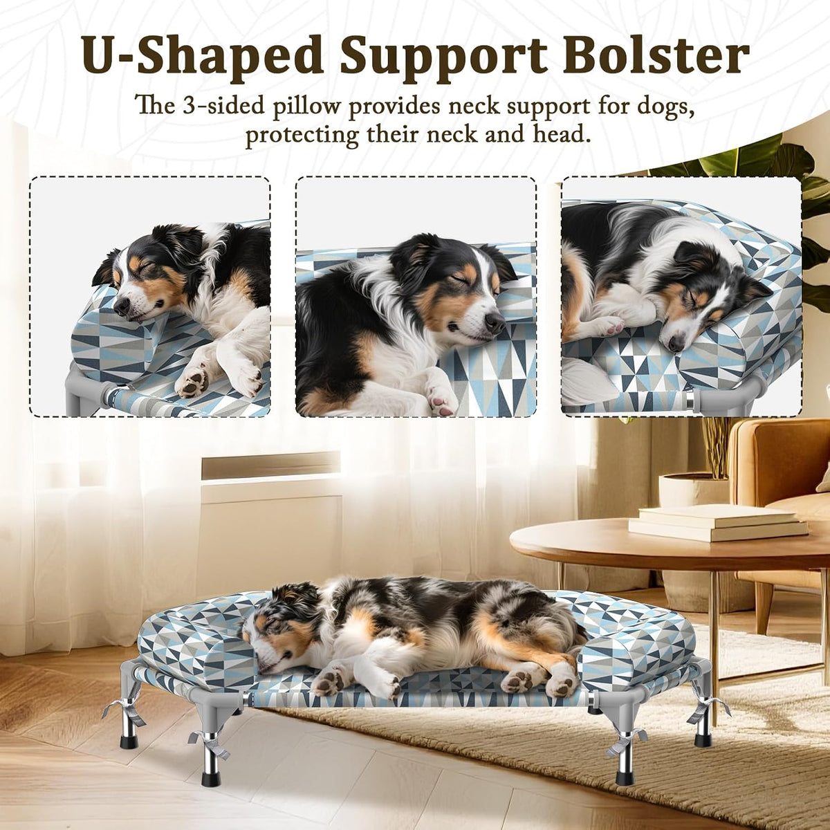 Elevated Dog Bed with Bolster - 6 side Bolster / Medium - image 4