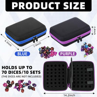Aoriher 1 Pcs Dice Case with Removable Slotted Tray - Purple,Blue - image 2