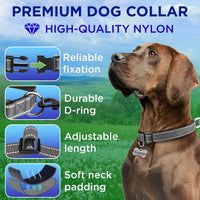 Reflective Neoprene Padded Dog Collar with Quick Release Buckle – Essentials for Dogs - Gray / XX-Small - image 2