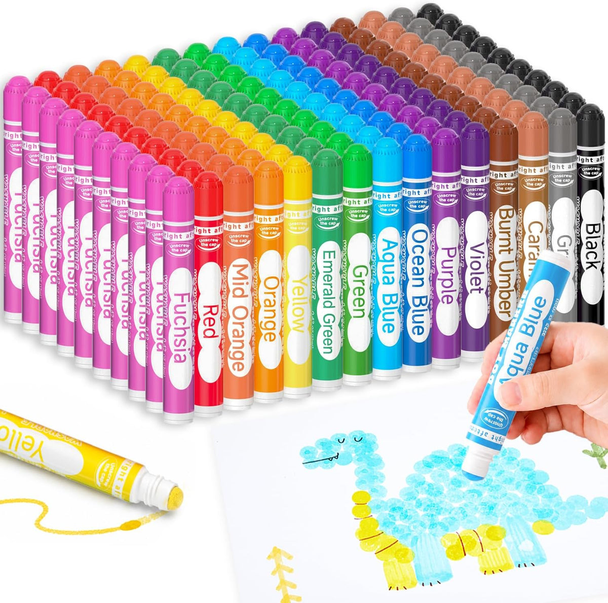 Shuttle Art Dot Markers, 15 Colors Washable Markers for Toddlers - 15 Colors / 150