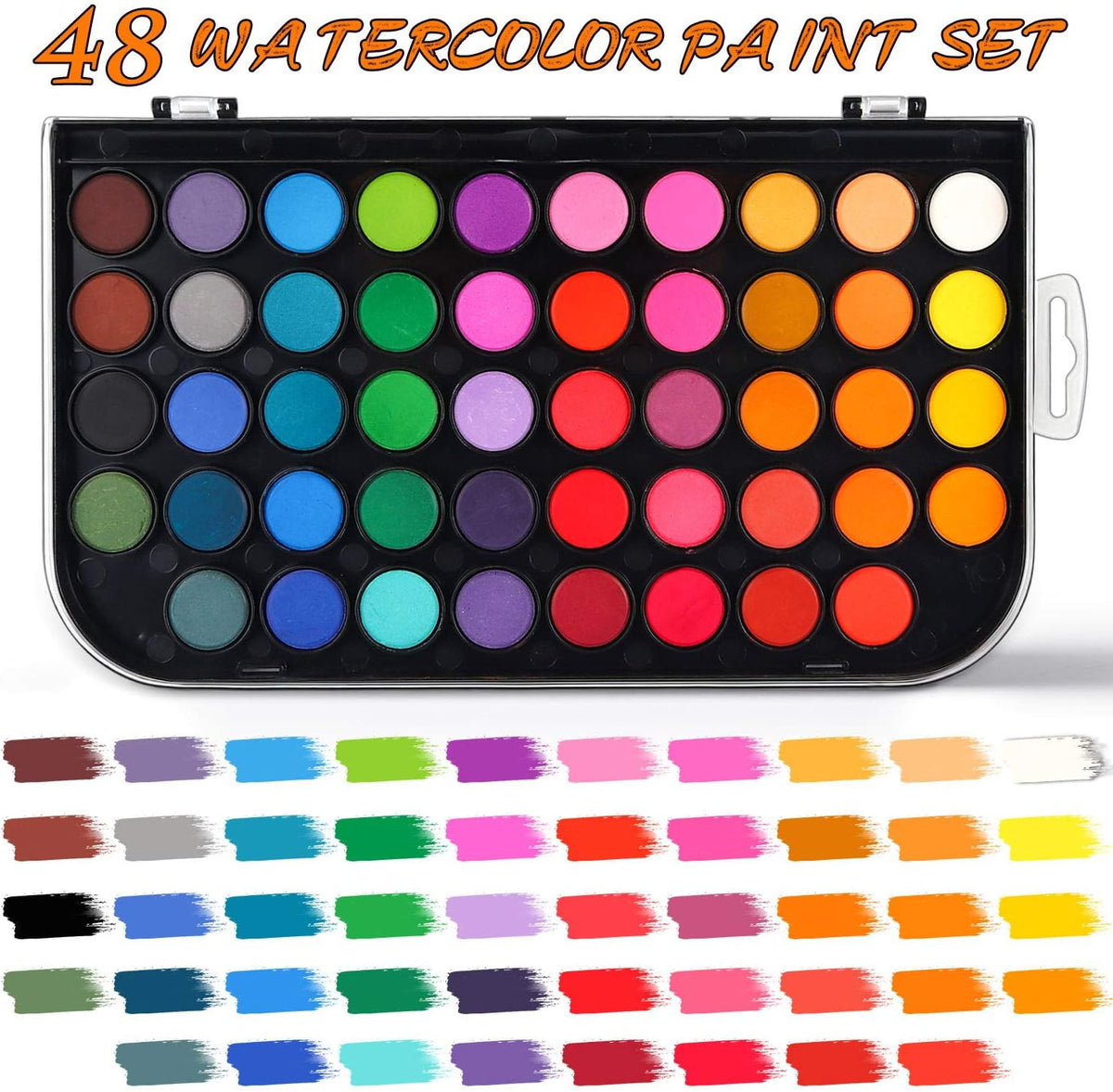 AROIC Watercolor Paint Set - 48 Watercolors + 2 Brushes - image 2