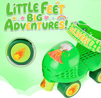SULIFEEL Kids Adjustable Quad Roller Skates for Girls and Boys – Fun for Kids & Family - Dinosaur Green - image 3