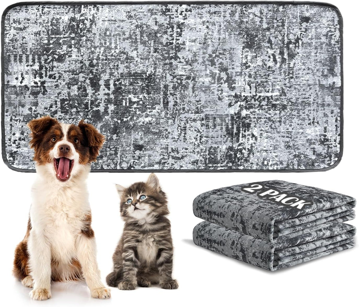 Washable Pee Pads for Dogs, Reusable Puppy Pads 36"x 41" 2 Pack – Essentials for Dogs - Tie Dye Black / 24"*48"(Pack of 2)