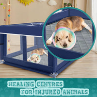 42x42 Inches Puppy Playpen with Gate - Blue / 42x42 IN With Cover&Pad - image 4