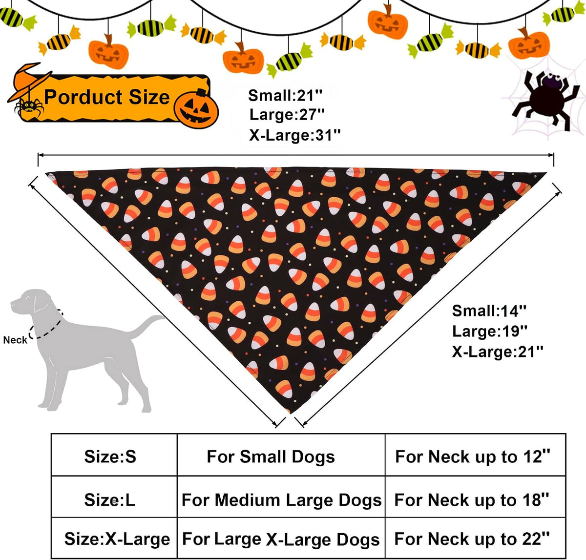 Halloween Dog Bandanas, L - X-Large / Halloween - image 4