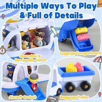 PLAY Musical Airplane Toy for kids Small Figures & Baggage - Blue - image 3