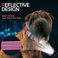 Reflective Dog Collar with Apple AirTag Holder & QR Code Pet ID Tag,Soft Nylon Adjustable Dog Tracker Collar with Safety Lock for Large Dogs(Rose Red, L)