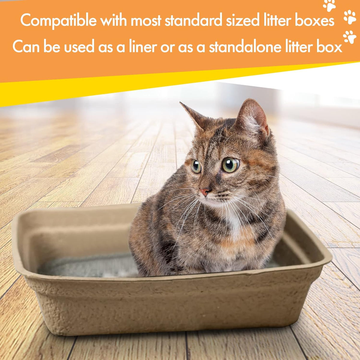 Disposable Litter Boxes – Daily Care for Cats - Brown / Large 8-Pack - image 3