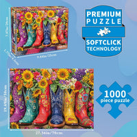 1000 Piece Jigsaw Puzzle, French Riviera Flower Market - Flower Boots - image 2