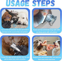 2 in 1 Dog Nail Clippers and Grinder with Lights & Cat Nail Clipper for Large Medium Small Dogs Cats Nail Trimmers USB Rechargeable with 2 LED Lights Dog Claw Care for Non-Black Nails