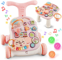 TOY Life 3-in-1 Baby Push Walker & Activity Center, 12+ Months - Pink