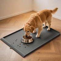 Dog Food Mat 36"x24", Waterproof Dog Bowl Mat - Grey
