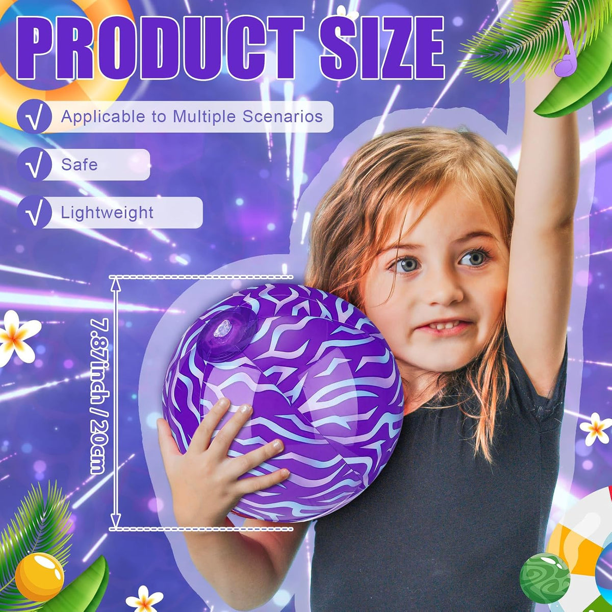 Hollowfly 12 Pack Checkered Flag Beach Balls Kids 7.87" - 7.8" / Kpop / 12 - image 2