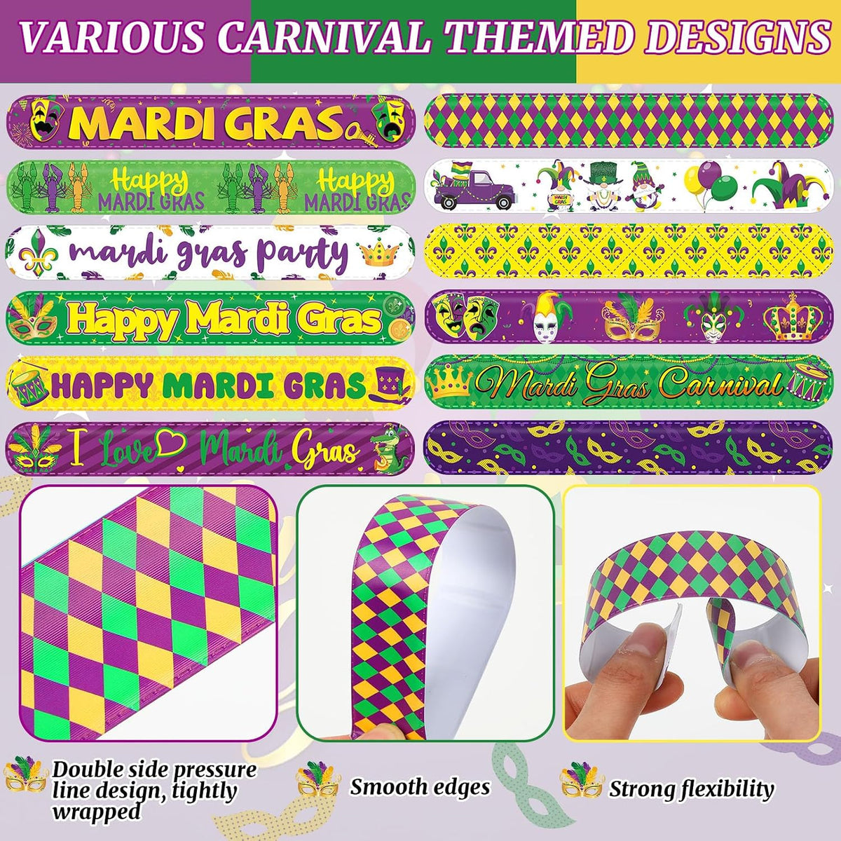 Junebrushs 56 fall Thanksgiving slap bracelets with turkey, pumpkin and leaf designs - view 13
