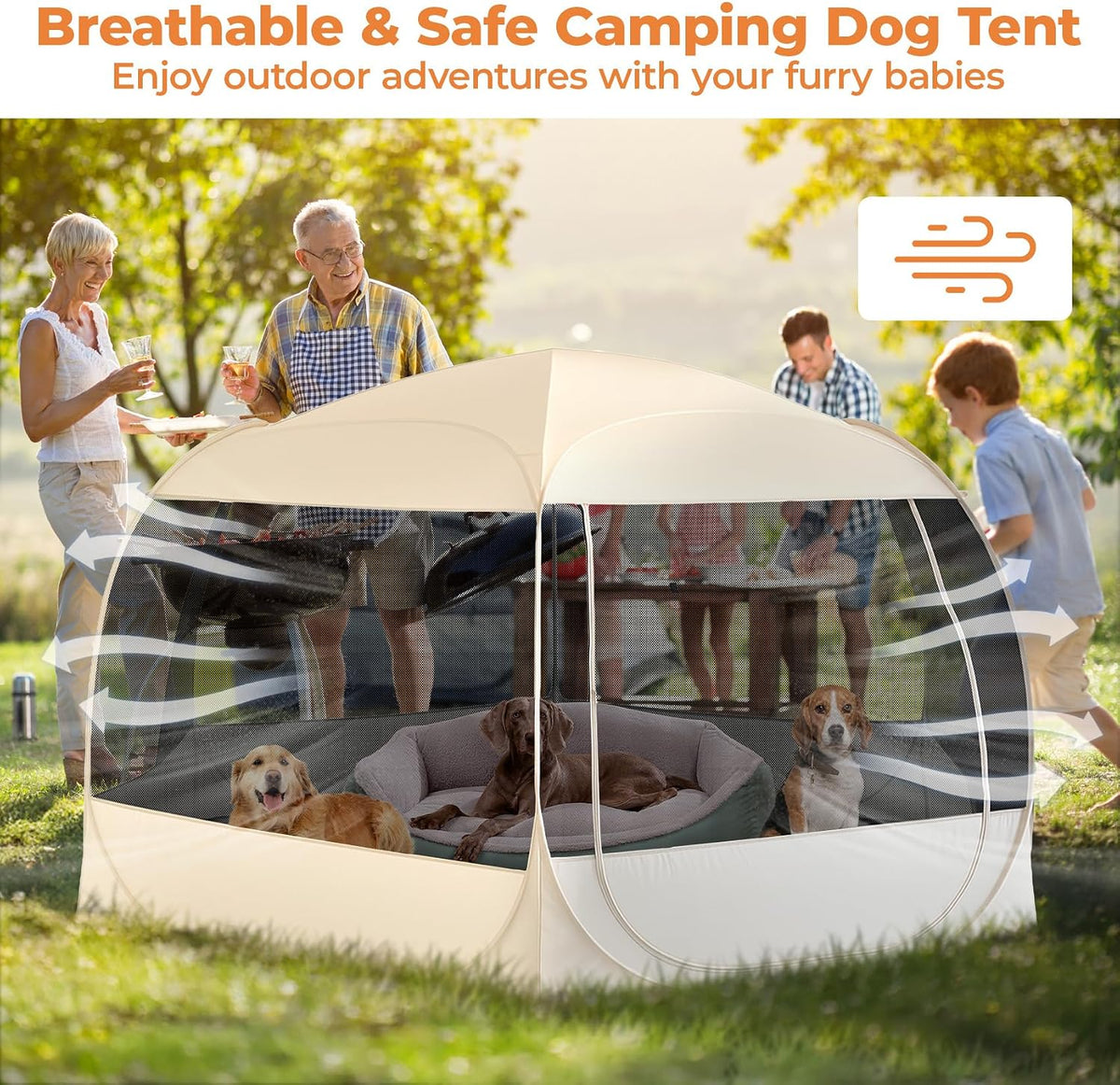 XXLarge Popup Portable Dog Houses - Beige / XXLarge, 10' x 10' x 4.8'H - image 3
