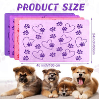 Fanfanwin 4 Pcs Dog Bath Towels Microfiber Drying Dog Towel Absorbent - Purple,Pink - image 2