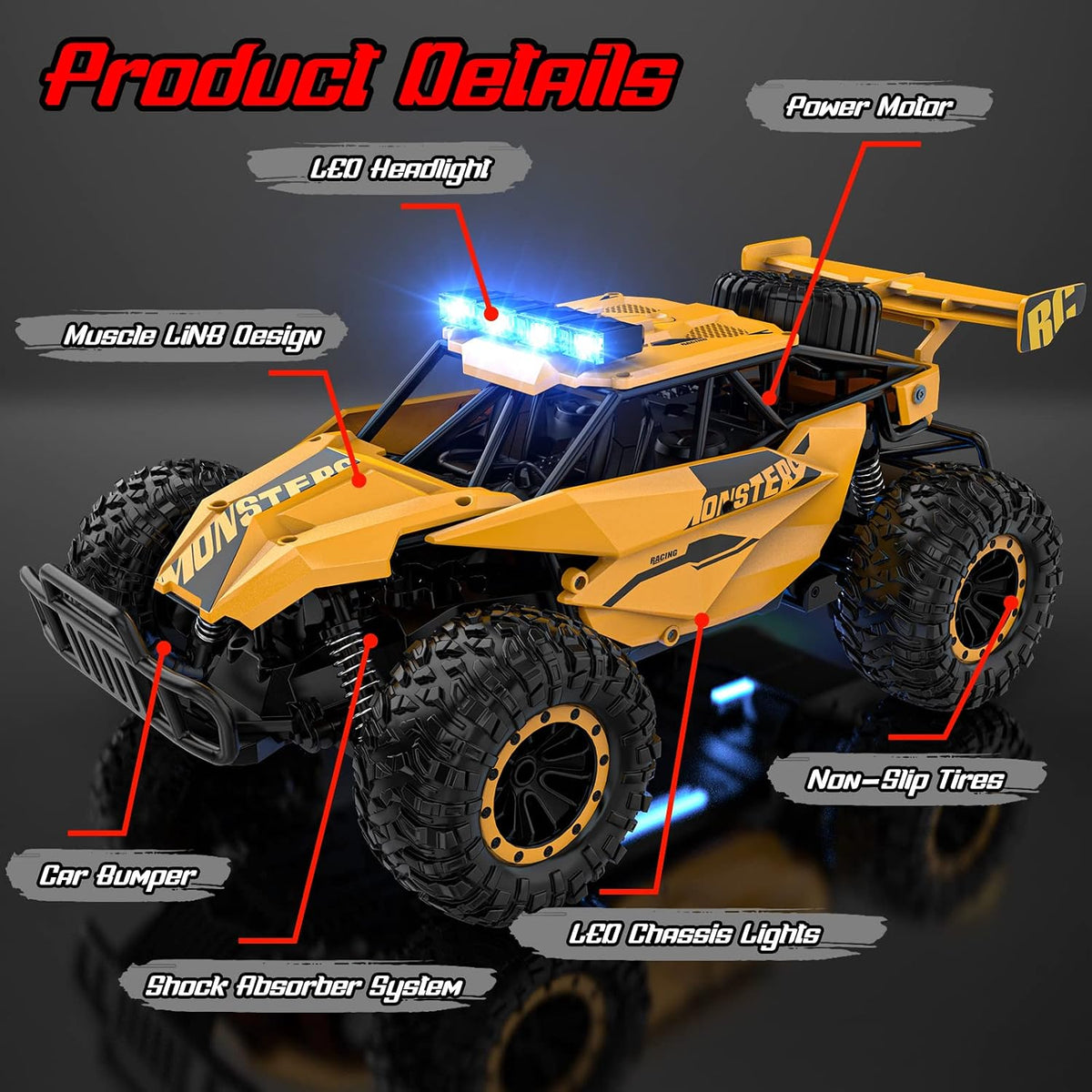 BLUEJAY Remote Control Car - Matt Yellow - image 4