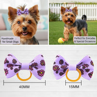 Dog Hair Bows Small Puppy Clips for Pet Grooming Accessories Doggy - 60pcs rubber bands dog hair bows - image 4