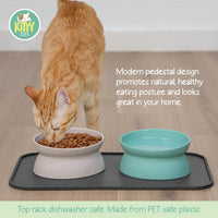 Kitty City Elevated Slow Feeder Cat Bowls - Pastel / Large - Standard - image 2