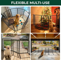 FXW Dog Gate, Extra Wide Adjustable for Openings Up to 219" - Black / Up to 219" W【7 Panels + 1 Door】 / 40"H - image 4