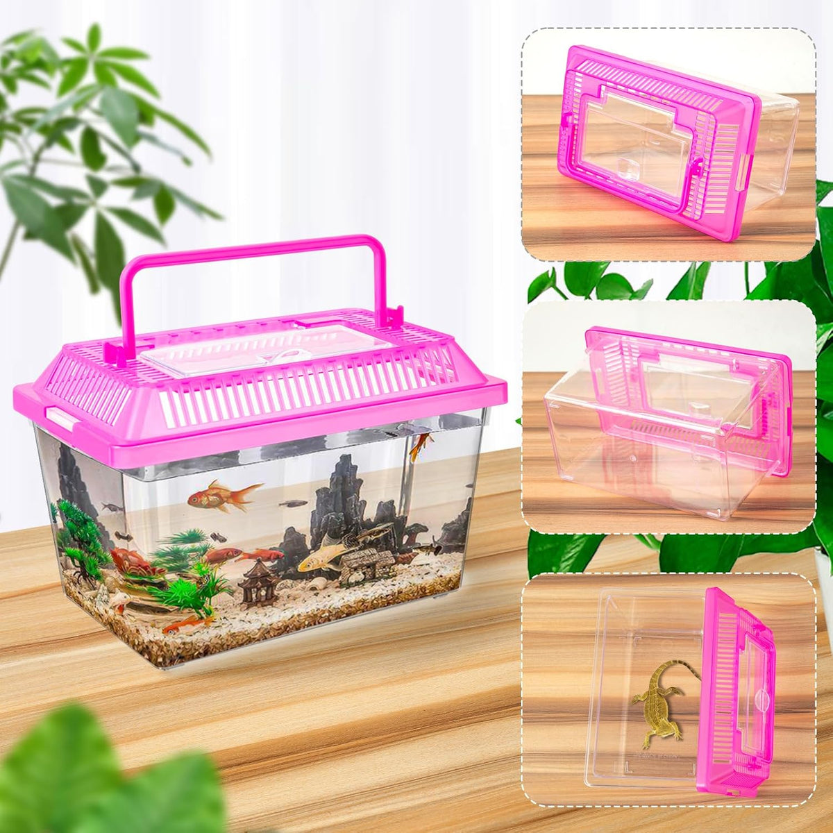12Pcs Plastic Reptile Terrariums Carrier Cage - XL - image 2