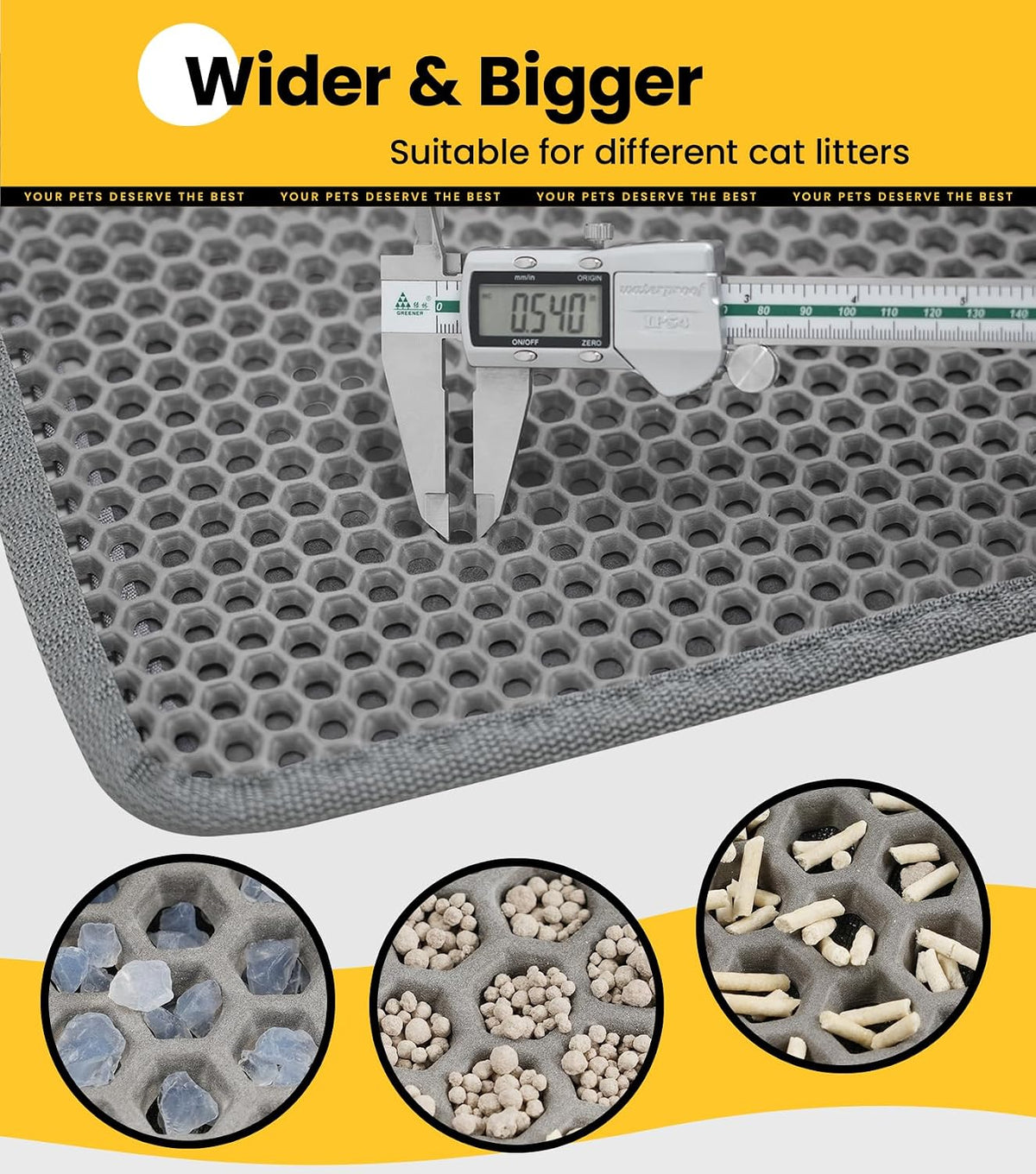 Conlun Cat Litter Trapping Mat for Small Spaces - Gray / Medium (24" x 18") - image 3