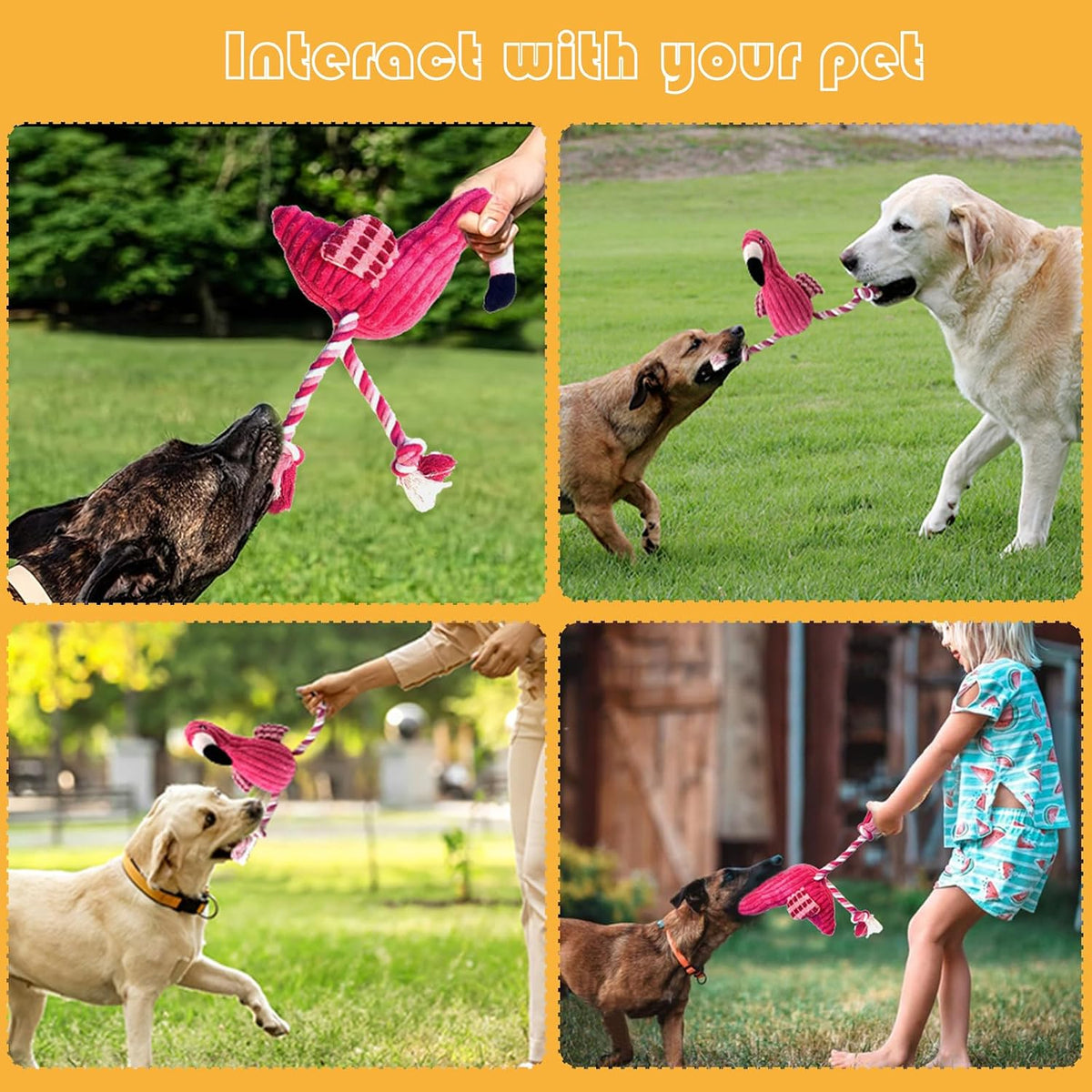 5 Pack Plush Dog Toys with Rope, Squeaky Dog Toys - 2 Pack Dog Toys - image 3