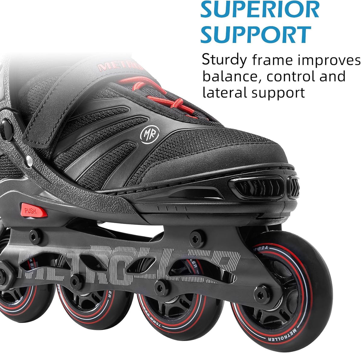 METROLLER Adult Inline Skates for Men Women Teens – Fun for Kids & Family - Red / Large-Youth & Adult (4-7 Kids Men/5-8Women) - image 2
