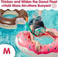 DMAR Donut Pool Float, Donut Tube & Ring for Beach & Pool - Set of 4 （Pink & Brown 30in） - image 4