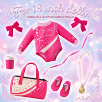 Kajaia 8 Pcs 18 Inch Doll Swimsuits Clothes and Accessories – Fun for Kids & Family - Rosy / Gymnastics - image 2