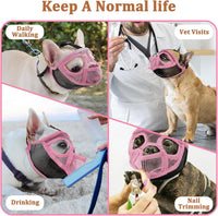 Mesh Short Snout Dog Muzzle with Anti-Eating Design for Frenchie – Essentials for Dogs - Pink / L [Head Cir: 20.5"-23"] - image 4