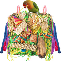 ERKOON Bird Toys, Parrot Toys Foraging Swing Mat Parrot Cage Hanging Toys Birds Grass Mat Climbing - Parrot grass mat-1 Pack