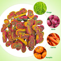 Fhiny Rabbit Chew Toys Mixed Forage Beetroot Carrot and Pumpkin Bunny Treats for Hamsters Guinea Pigs Chinchillas and Other Small Rodents Teeth Grinding (0.29lb/130g)