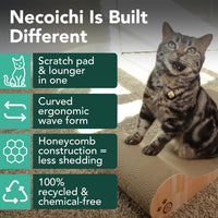 Necoichi Cardboard Cat Scratcher Bed for Indoor Cats - Large / Oak - image 2