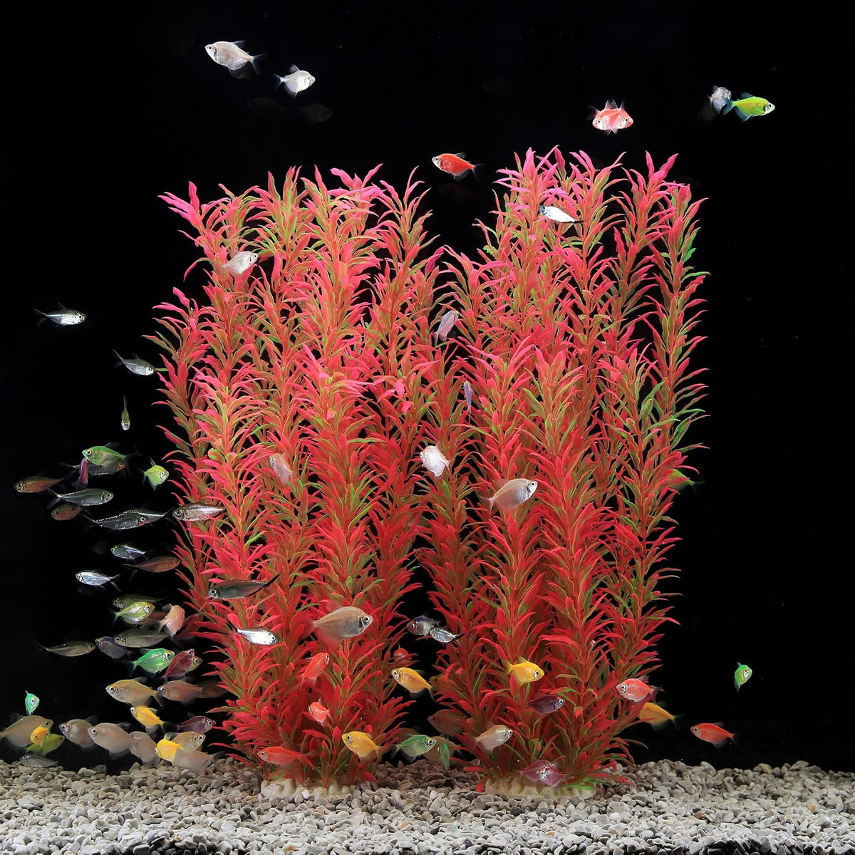 Aquarium Decor Plastic Plants Extra Large 21 Inches Artificial Plants – Essentials for Fish - Pink 2pcs