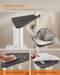 Feandrea Cat Tree, 64.6-Inch Multi-Level Tower with 5 Scratching Posts – Essentials for Cats - Misty Gray - image 4