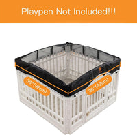 PJYuCien Playpen Top Cover for 36'' Width 4 Panel Pen, Black Paw – Essentials for Dogs - Fits Plastic 4 Panels Playpen / Cover, 36"Width, Black ( Elastic Buckles Connections ) - image 3