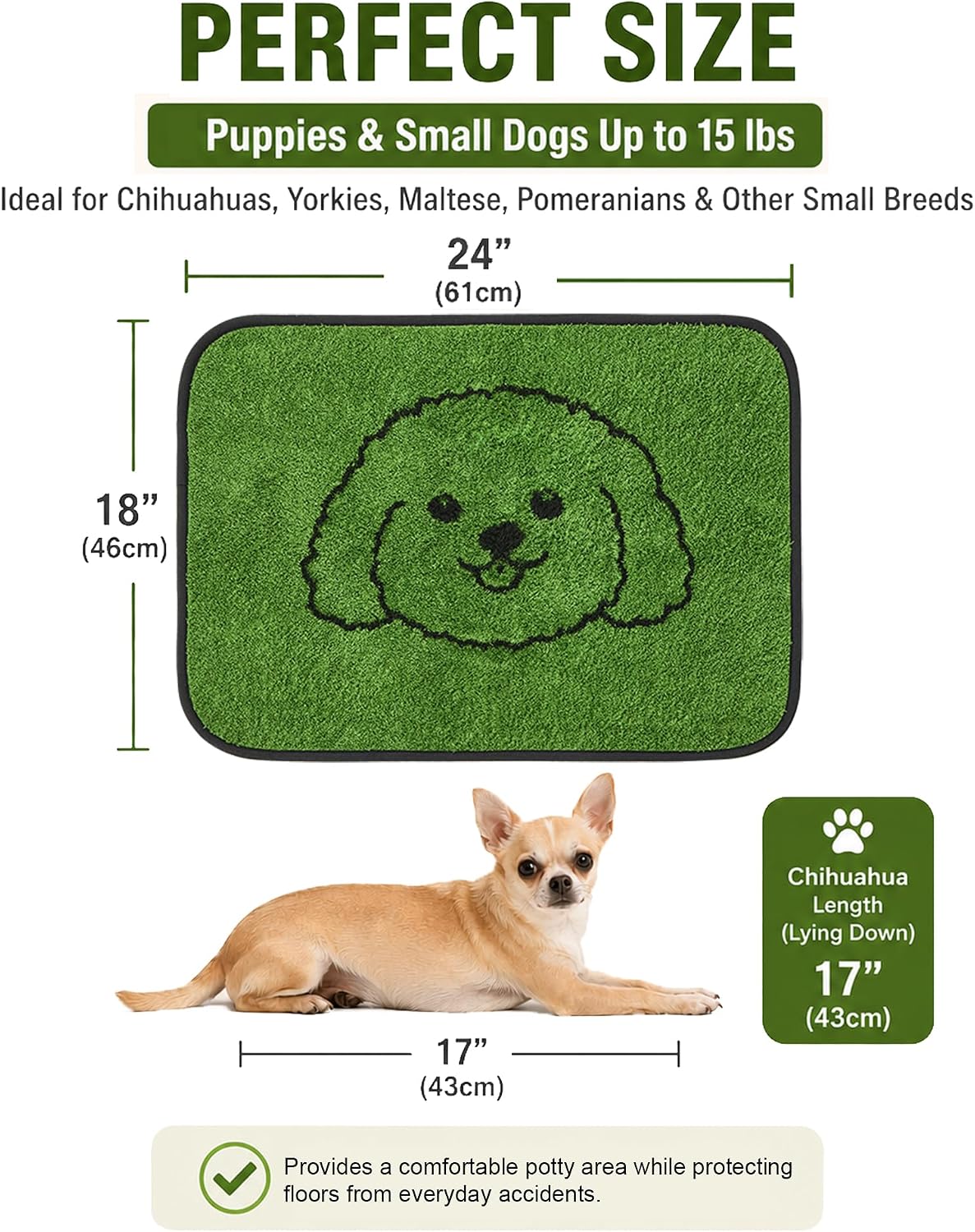 Reusable Puppy Pads, Washable Pee Pads for Dogs 18" x 24" 2 Pack - Polyester / 18"x24"(Pack of 2) - image 2