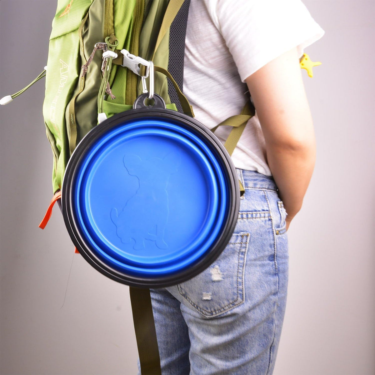 Extra Large Collapsible Dog Bowl, Foldable Travel Water Dish - Extra Large, 102oz / 102oz-Blue - image 4