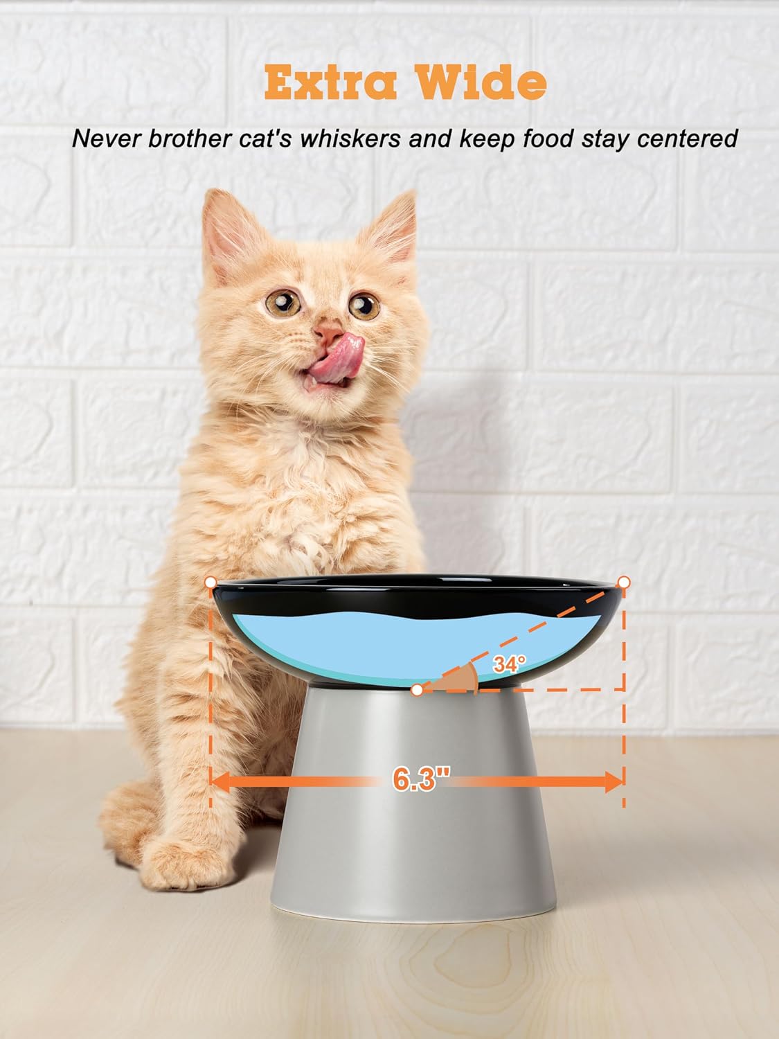 Elevated Cat Food and Water Bowls Set - 2 Pack (Food & Water Bowls) / Black - image 3