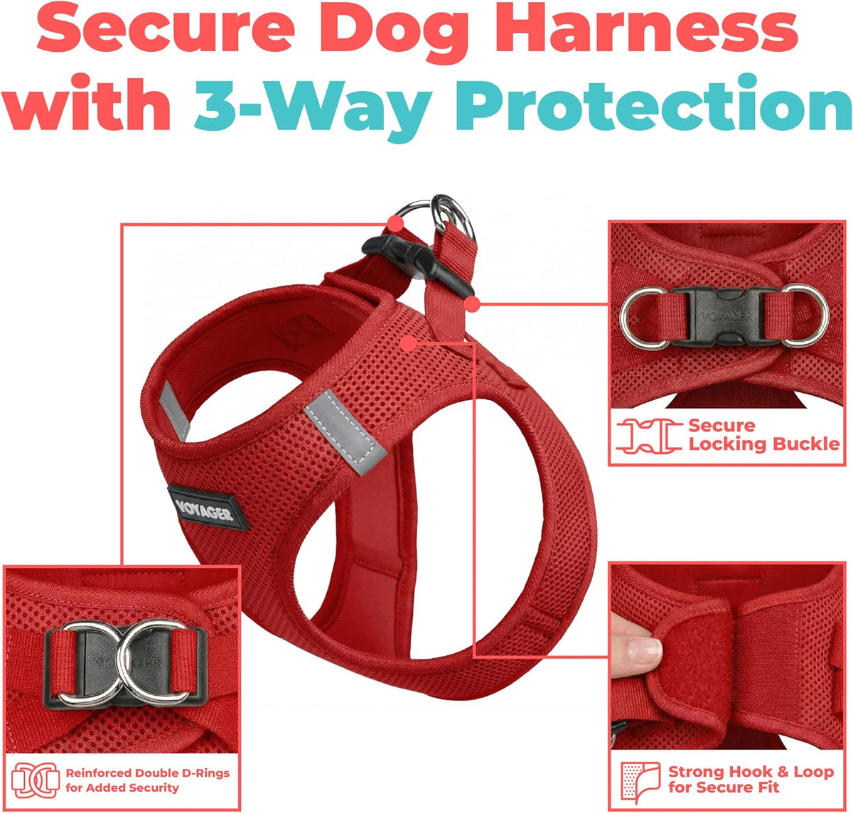 Voyager Step-in Air Dog Vest Harness - Red / XS (Chest: 13 - 14.5") - image 2