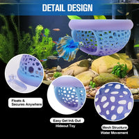 Multi-Functional Betta Hammock Feeding Bed - Rainbow-RedBlue - image 3