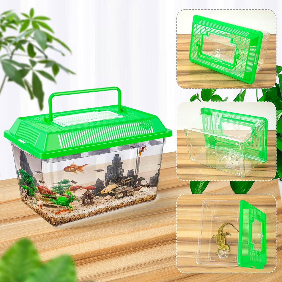 12Pcs Plastic Reptile Terrariums Carrier Cage - L - image 3