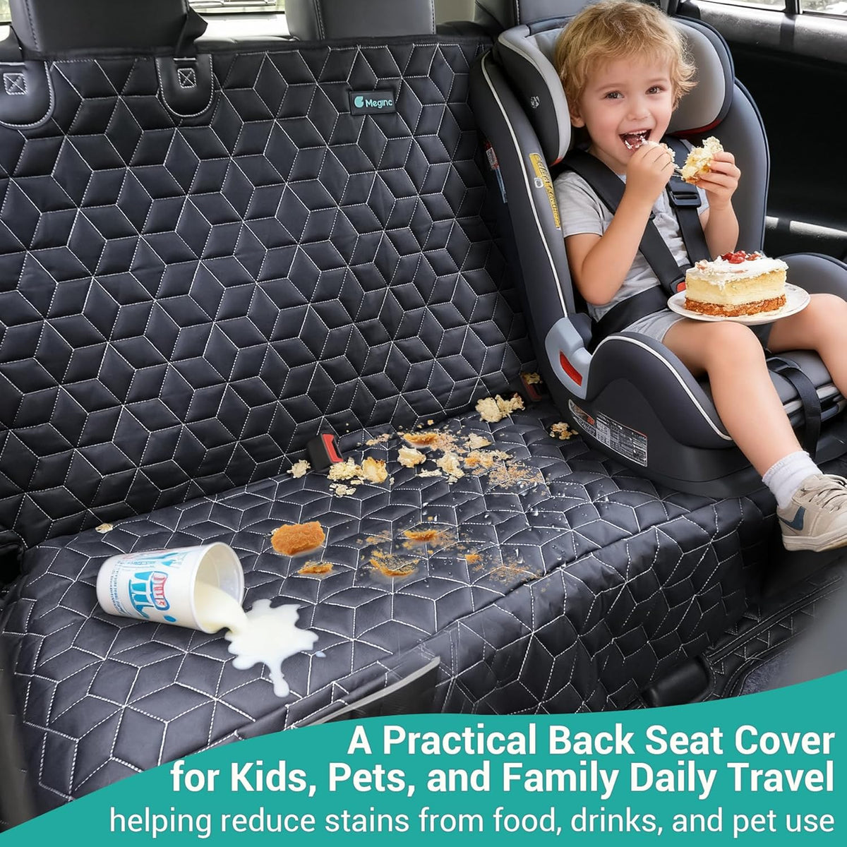 Dog Car Seat Covers for Back Seat - Bench-61"W / Bench-Black - image 3