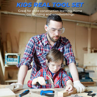 INCLY 24 PCS Kids Real Tool Set with Tool Bag - Blue - image 4