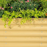 Vego garden Aluzinc Raised Garden Bed Kits, 17" Tall 6 in 1 Modular Metal Raised Planter Bed for Vegetables Flowers Patio Ground Planter Box, Sunlit Oak