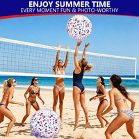 TURNMEON 5 Pack Sequins Beach Balls 16 Inch 24 Inch Pool Party - Red White and Blue Stars / 2 pcs 24inch+3 pcs 16inch - image 3